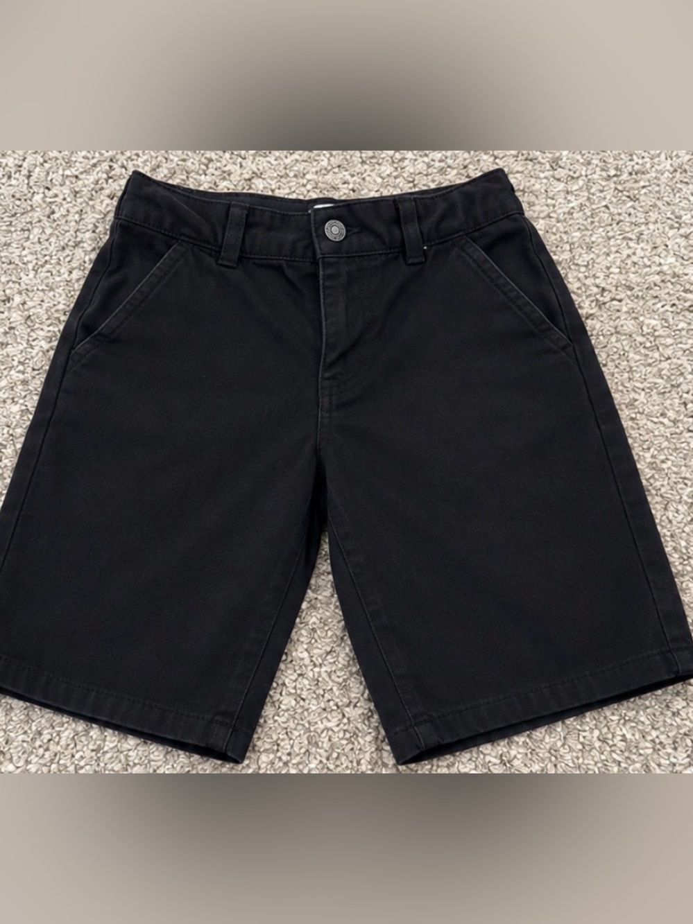 Calvin Klein Jeans Black Flat-Front Chino Shorts